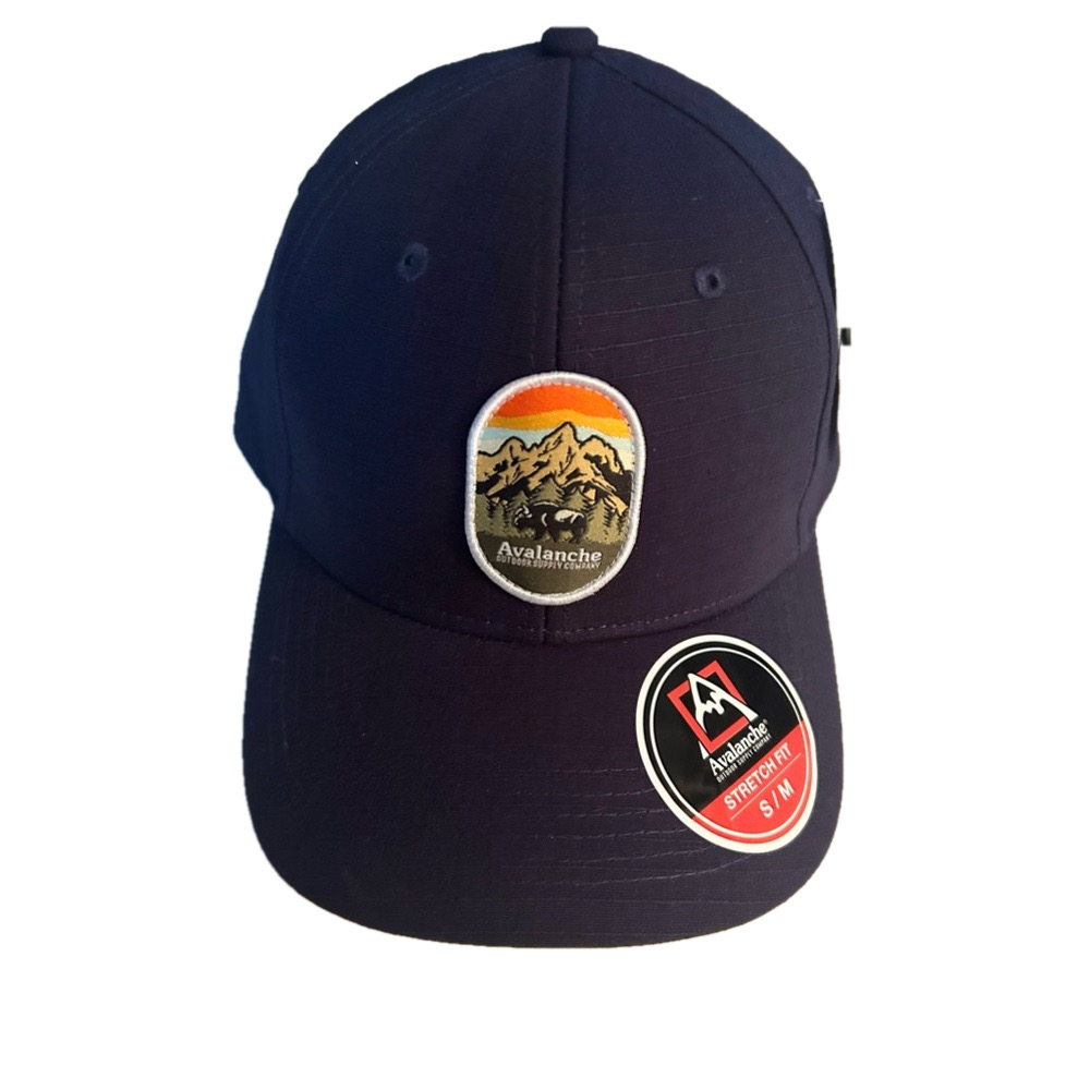 Avalanche Yellowstone Navy  Outdoorsman Stretch Fit S/M Cap NWT